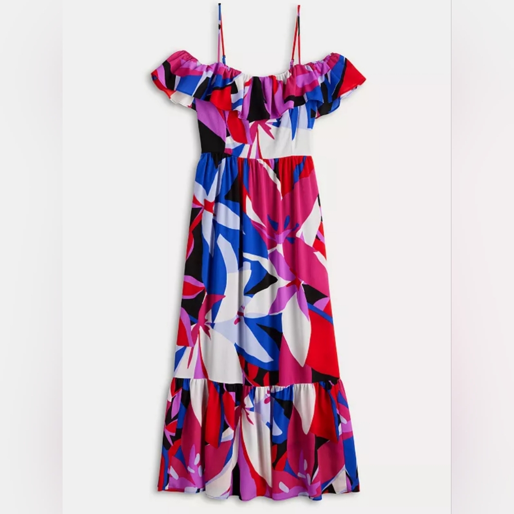 Nine West Tiered Ruffle Maxi Dress
